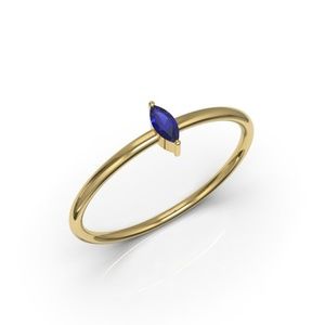 10k Yellow Gold Ring with Marquise Sapphire CZ